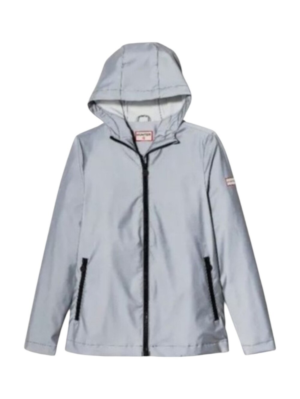 Hunter Target Silver Gray Grey Safety Reflective Rain Jacket Running Womans XL